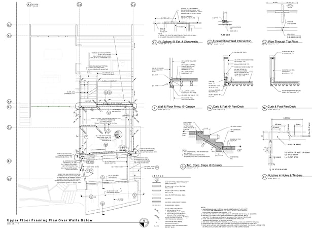 Plan, including new concrete apron and parking slab over steel deck pan. 