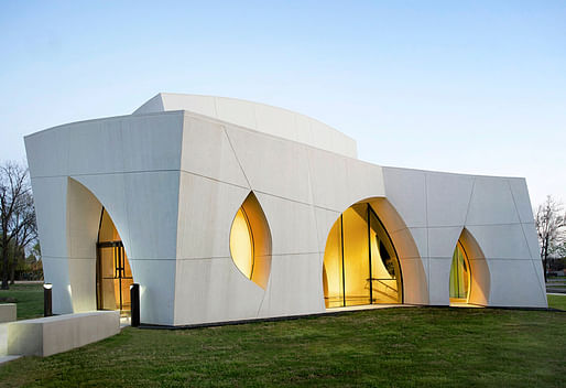 Originally designed during the 1990s by Philip Johnson Alan Ritchie Architects, the Cathedral of Hope, Interfaith Peace Chapel in Dallas was completed in 2010 by Cunningham Architects as the construction architect. Image via Cunningham Architects's firm profile on Archinect.