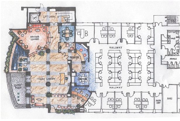 Entry Lobby Interior Decoration Layout