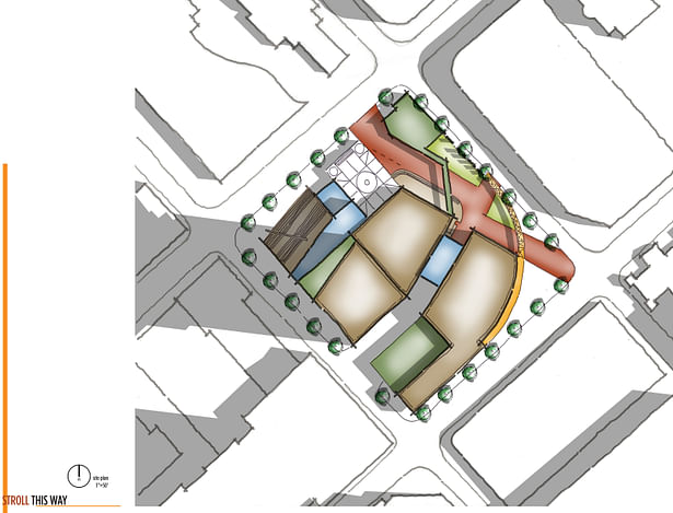 Site plan of focused block