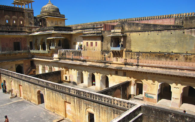 The subdivided courtyard of Man Singh's Palace in Amber Fort