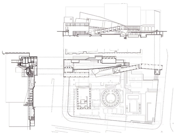 Plan at Modern Street Level & Sections/Elevations
