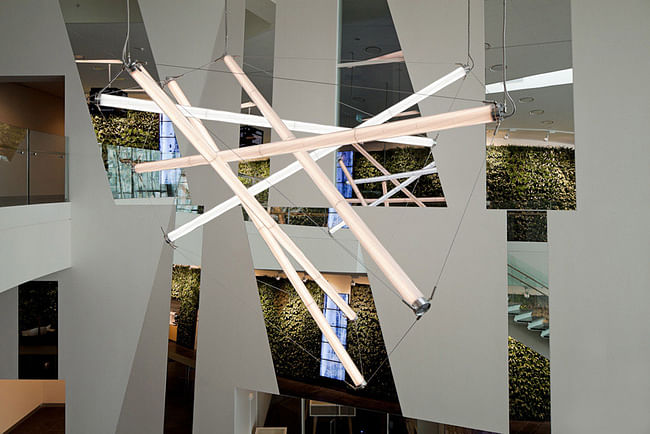 Interior view of the new Sky Bella Hotel lobby, designed by 3XN (Photo: Adam Mørk)