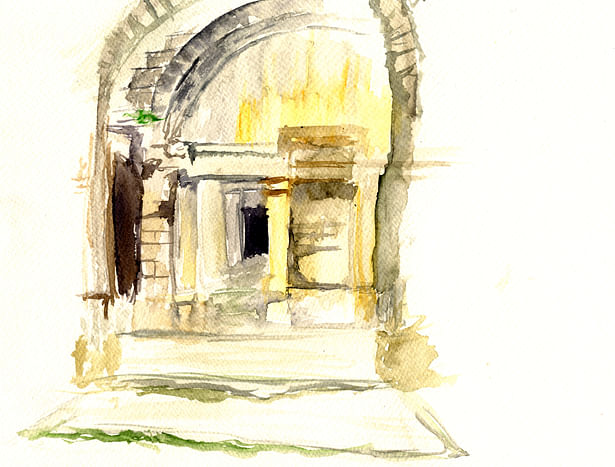 Entrance to Temple of Diana at Nîmes