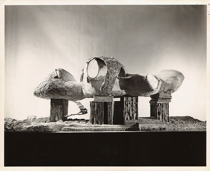 Frederick Kiesler, model for an 'Endless House,' wire frame structure, New York 1959