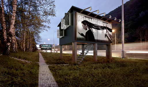 Rendering of the Gregory Project billboard home. Credit: The Gregory Project, Designdevelop