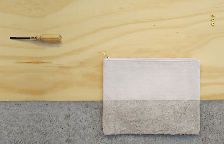 Fall 2011 Accessories – Canvas pouch dipped in concrete mix