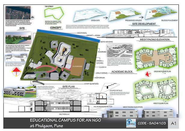 Intro to the project, concept and site plan along with the details of the academic block.