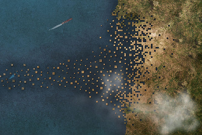 1Week1Project's new work proposes an architectural intervention spanning across the Mediterranean. Credit: 1W1P