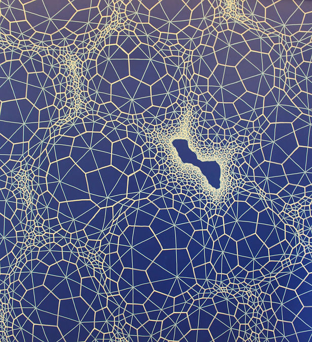 Blue Nebula #3 (detail), 2016, acrylic, 10ft x 30ft