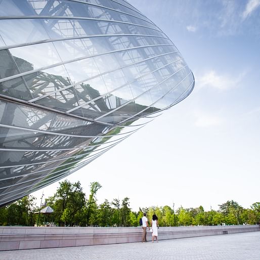 #MyFLV contest finalist image of Frank Gehry’s Fondation Louis Vuitton Building, located in Paris, FR. Image: Jérémy Thomas. 