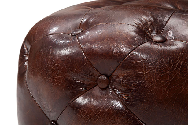 Chesterfield Leather Ottoman - Rose and Moore