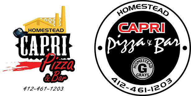 2 logo designs for Capri Pizza, located in Pittsburgh, PA.