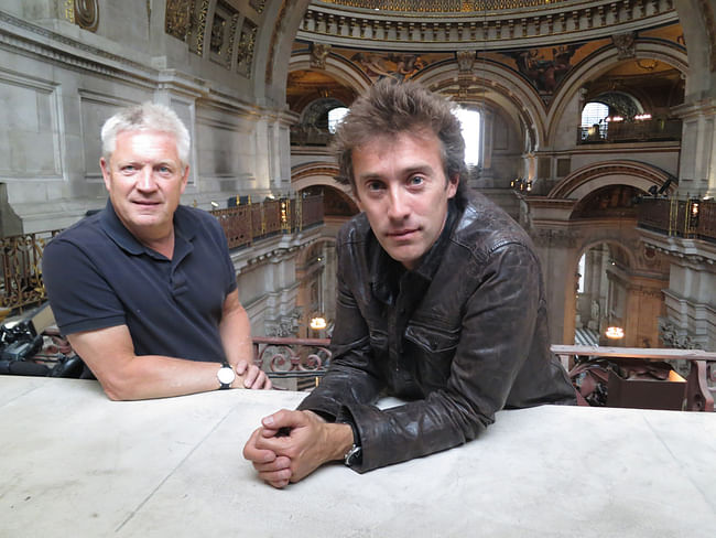 Steve Burrows and Dallas Campbell at St. Paul's Cathedral, London. Courtesy of Oliver Graham/Atlantic Productions