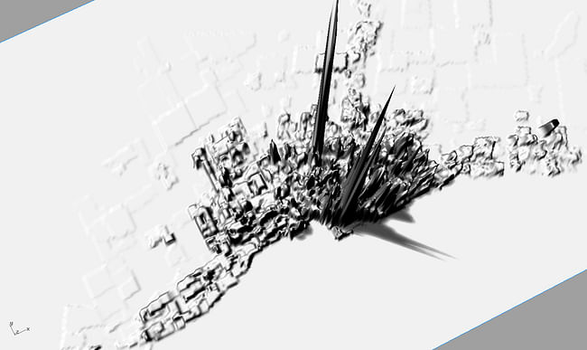Greater Toronto Area transit attractors data, digital model, image courtesy of Nadia Amoroso.