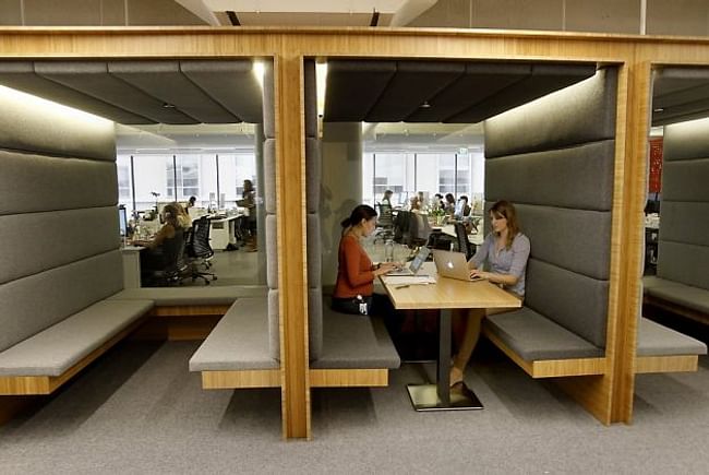 Square's 'cabana' suite in its San Francisco office, designed by O+A, image via SFGate.