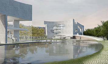 Steven Holl designs a pair of white concrete buildings for a new Cultural and Health Center in Shanghai