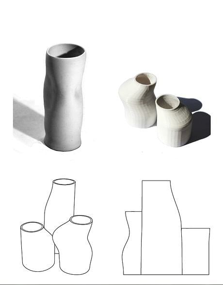 a study looking at 3d forms vs. ceramic vessel via Amanda Swain
