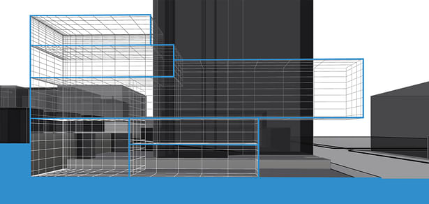 Sectional diagram showing access concentration lines.