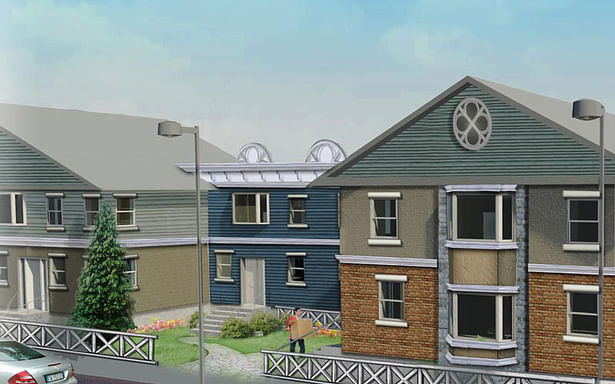 Exterior Perspective: Revit Architecture, AutoCAD, Adobe Photoshop.