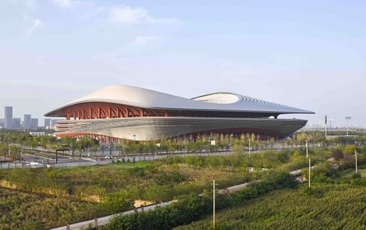 Xi’an International Football Centre by Zaha Hadid Architects. Image credit: Hufton + Crow