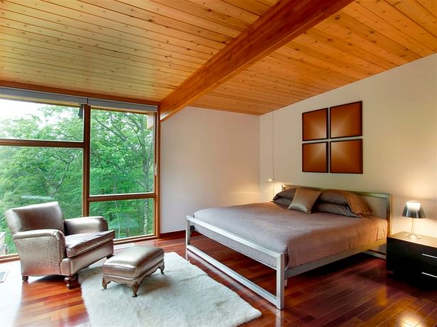 Master bedroom with Brazilian wood flooring