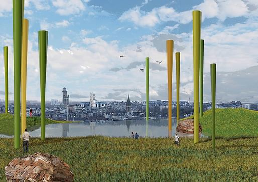 LAGI Glasgow 2016 competition winner: “Wind Forest” by Dalziel + Scullion, Qmulus Ltd., Yeadon Space Agency, and ZM Architecture.