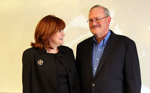Architect Michael Cummings, who grew up in a rural community, created the Michael A. Cummings Scholarship with his wife Pamela (left) to support architecture students with a similar experience. Photo via ljworld.com. 
