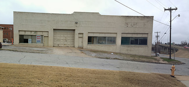 The 202 S. Guthrie warehouse, which would serve as the base of the Tornado Tower. Image courtesy of Kinslow, Keith & Todd Architects Inc.