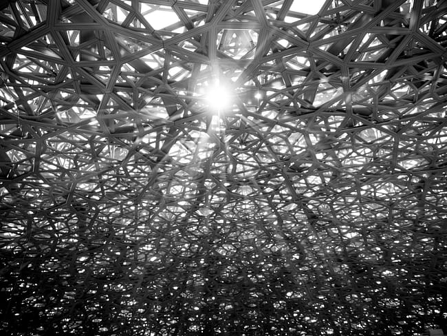 The roof of the Louvre Abu Dhabi. Photograph- Sarah Al Agroobi / Abu Dhabi Tourism & Culture Authority