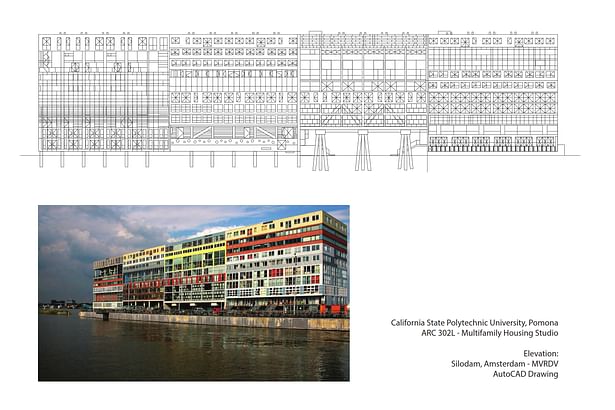 Elevation of Silodam, Holland, Netherlands 