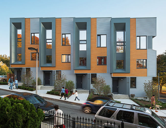 E+ // 226-232 Highland Street Townhouses; Boston by Interface Studio Architects (ISA) and Urbanica Design. Photo: Sam Oberte