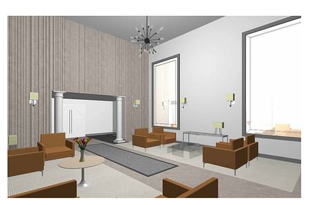 Interior remodel of Entry Hall of a high rise condominium in Santa Monica 