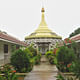 The pagoda and flanking Dhamma Halls