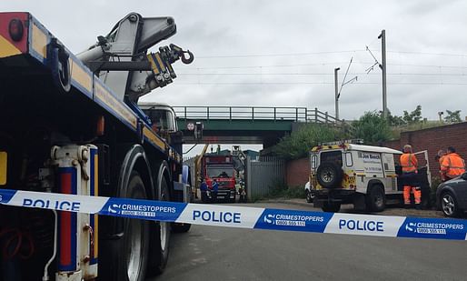 Emergency services at the scene where five men died after a wall collapsed at Hawkeswood Metal Recycling in Birmingham. Photograph: Richard Vernalls/PA