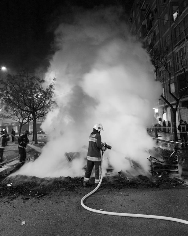 burning the pavilion