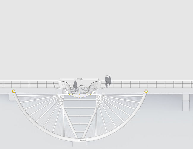 The 'O' bridge by Christ Precht of penda and Alex Daxböck - Proposal for Salford Meadows Bridge Competition.