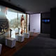 Architects Marmol Radziner Prefab created a pop-up showroom to debut Kohler numi at tradeshows. Pictured is an interior shot.