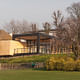 View of the new Pavilion, north-west elevation, from the Meadow Field (Photo: Michael Harding)