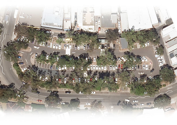 Aerial photo of existing Rosenthal Avenue car park