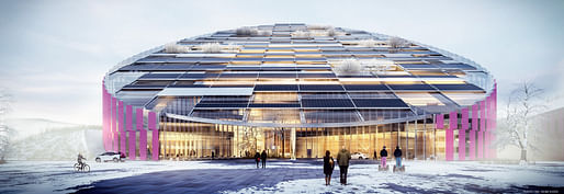 Illustration of "E = mc²" by Wingårdhs, the winning proposal for Statoil's new Forus West building.