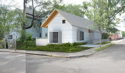 A rendering of the two-family house on Adeline Street in New Haven. Picture courtesy of the Yale School of Architecture.