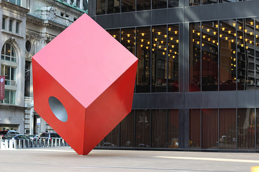 Isamu Noguchi's Red Cube in NYC. Photo: Shinya Suzuki/Flickr