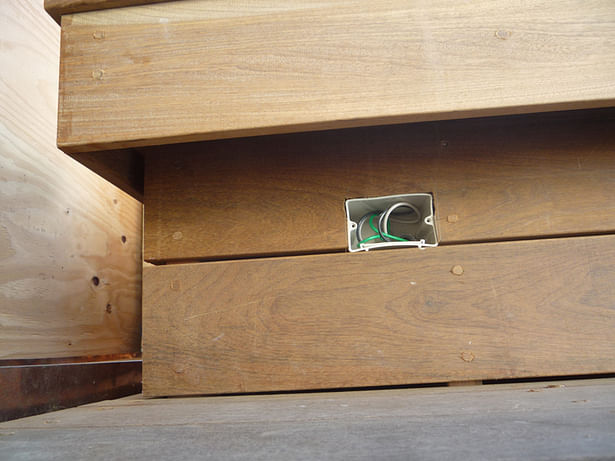 New Concealed Electrical Outlet In Wood Bench
