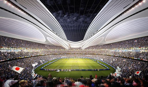 Zaha Hadid Architects' designs for Japan's national stadium (via bdonline.co.uk)