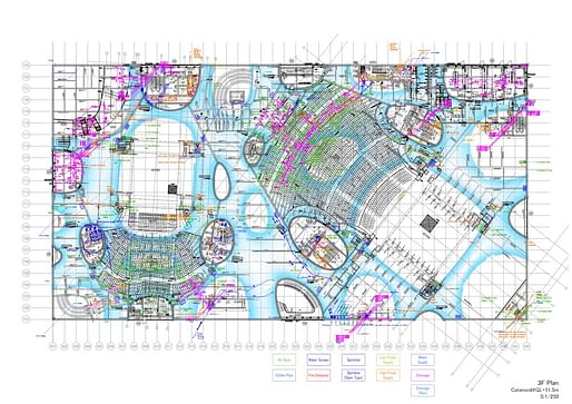 Construction coordination drawing of the National Taichung Theater, Toyo Ito. Image courtesy Harvard GSD