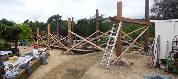 Arbor with 8x8 Redwood Posts and 2x10 Cross Ties