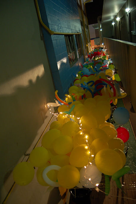 Canopy of light and inflatable for the upcoming 'Honolulu Night Market' event