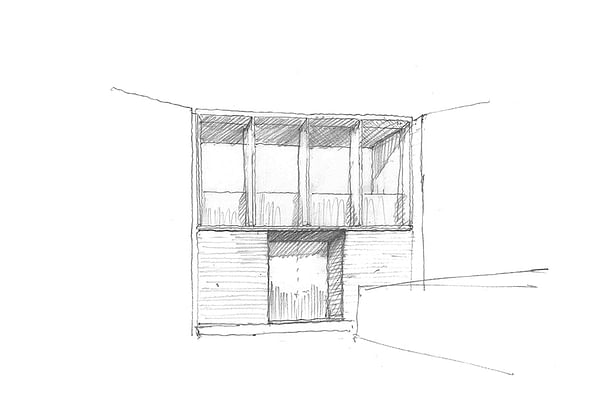 Sketch of the rear elevation