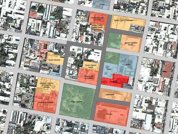 Site Location and surrounding program diagram